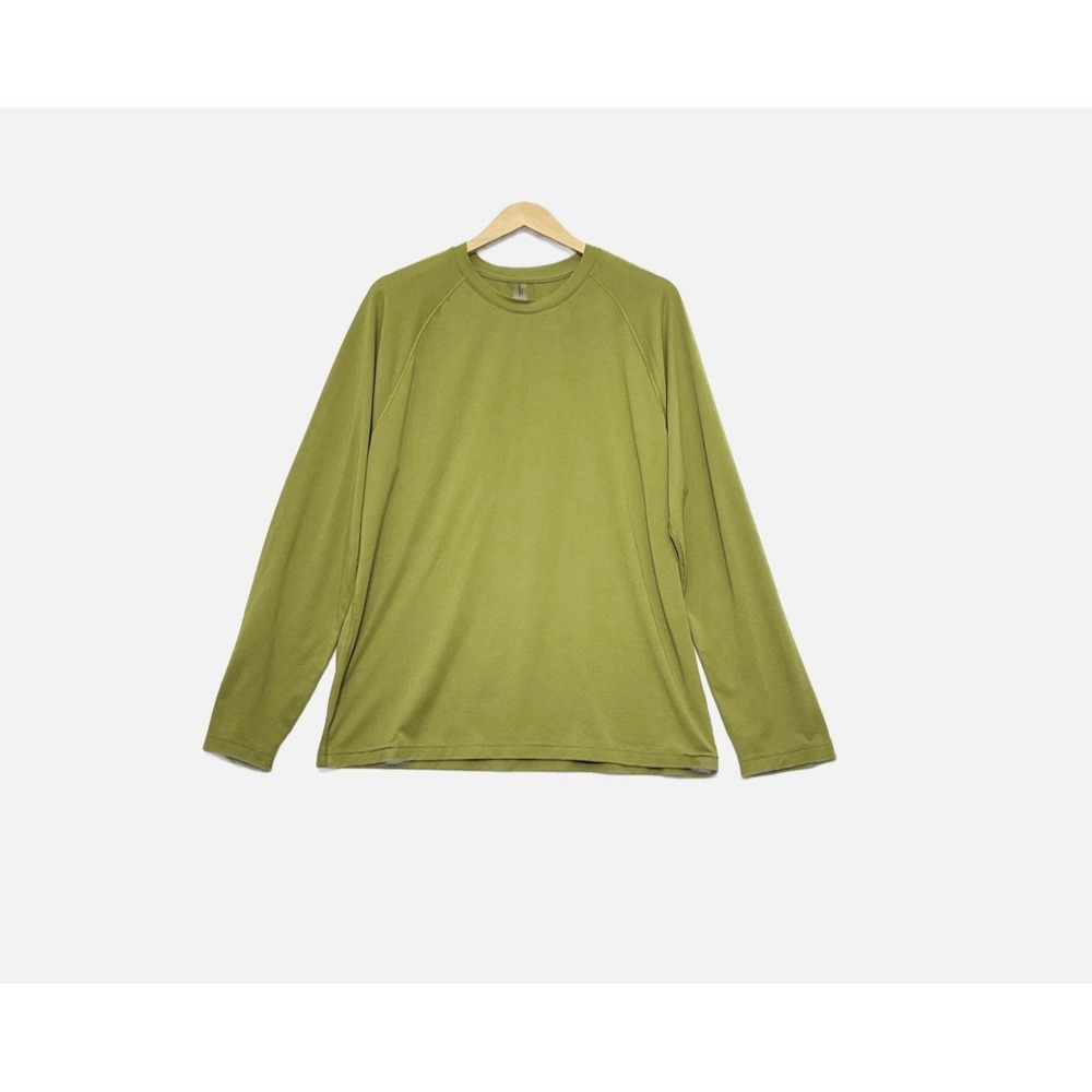 Outdoor Voices ThinkFast Mesh Longsleeve Crew Shirt Mens L Green Gym Athletic